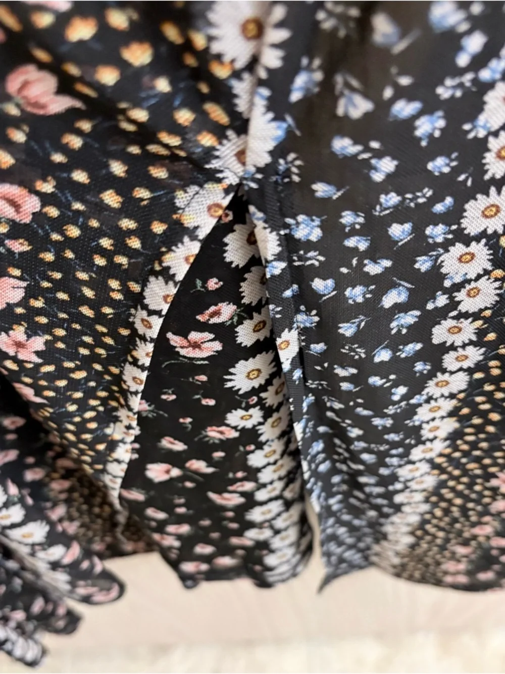 Cyrus Floral Black & Pink Sheer Duster Kimono - Picture 5 of 5